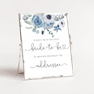 Poster O azul empoeirado ajuda a noiva ocupada Endereço u