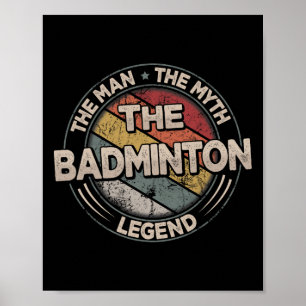 Poster O Badminton lê o Badminto do Tartaruga Retro