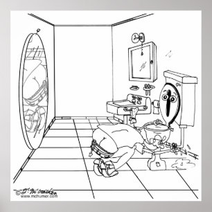 Pôster O banheiro está envergonhado pela rachadura do bum