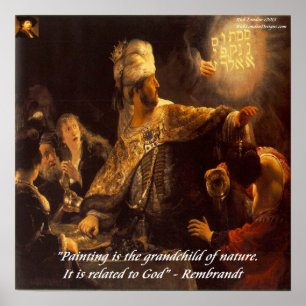 Poster O Banquete de Baltazar & Citação de Rembrandt Post