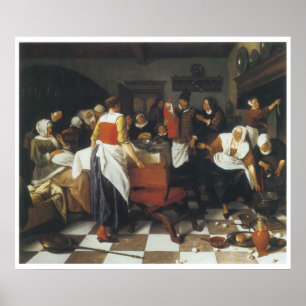 Pôster O banquete do batismo, 1664 janeiro Steen