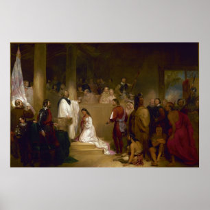 Pôster O baptismo de Pocahontas por John Gadsby Chapman