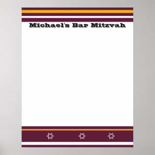 Pôster O bar desportivo Mitzvah assina dentro o conselho