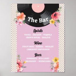 Poster O Bar Floral Music Record Wedding