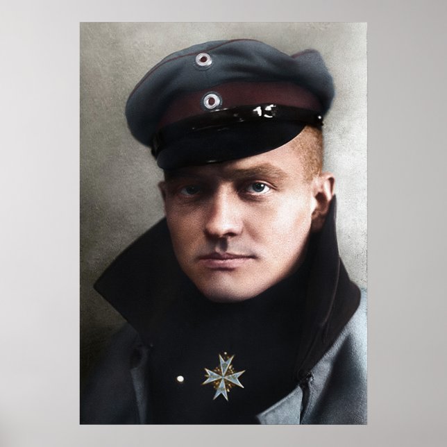Poster O Barão Vermelho Manfred von Richthofen 1917 Color (Frente)