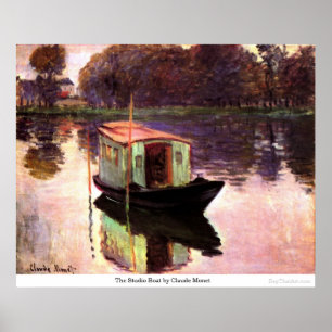Pôster O barco do estúdio por Claude Monet