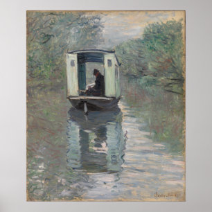 Poster O Barco-Estúdio (Le Bateau-atelier) Claude Monet