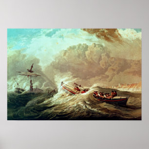 Pôster O barco salva-vidas fora da baía de Tynemouth