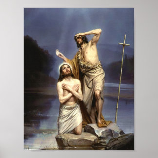 Poster O Batismo de Cristo por Carl Bloch, Religioso