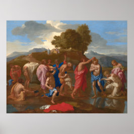 Poster O batismo do Cristo - Nicolas Poussin Fine Art