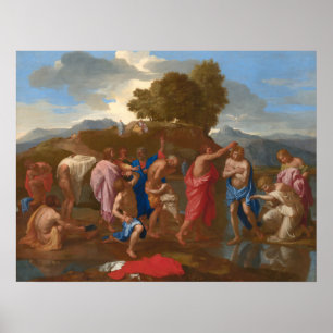 Poster O batismo do Cristo - Nicolas Poussin Fine Art