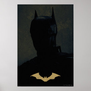 Poster O Batman Com O Símbolo De Bat Do Ouro