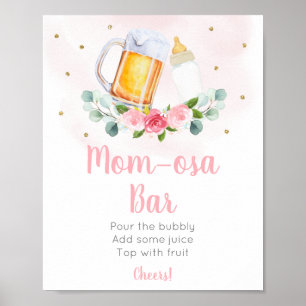 Poster O Bebê Está A Criar Um Sinal De Bar Floral Doura