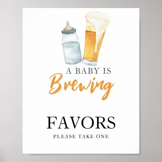 Poster O bebê está preparando cerveja Favors (Frente)