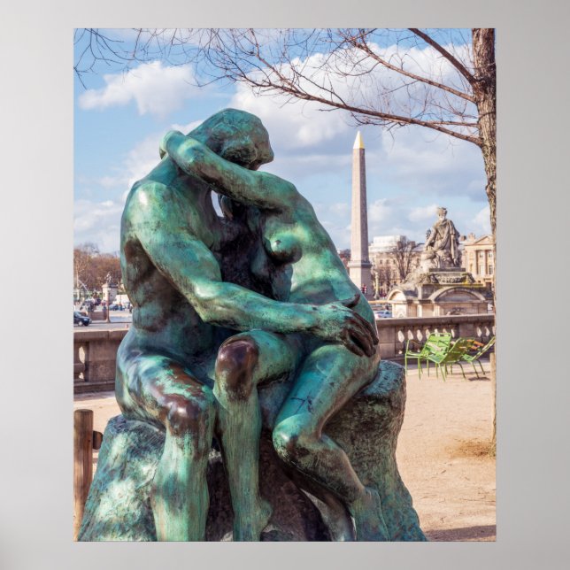 Poster O Beijo de Auguste Rodin, nas Tuilarias, Paris (Frente)