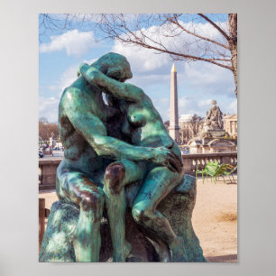 Poster O Beijo de Auguste Rodin nos Jardins das Tulherias