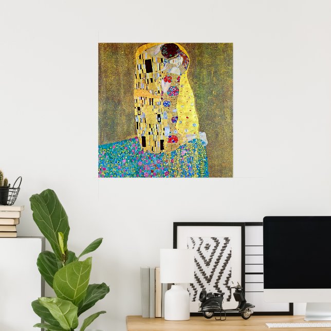 Poster O Beijo de Gustav Klimt, Arte Nova Antiga (Escritório em casa)