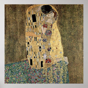 Pôster O beijo de Gustavo Klimt (cerca de 1908)