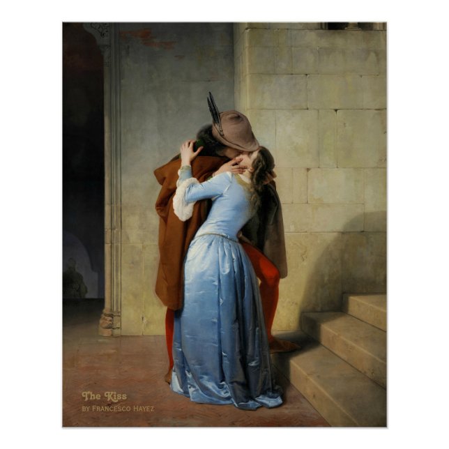 Pôster O beijo Francesco Hayez - Pinturas românticas CC11 (Frente)
