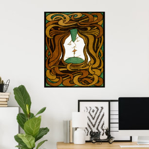 Poster O Beijo Peter Behrens Arte Nova Arte Antiga
