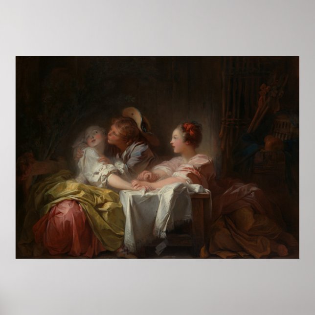 Poster O Beijo Roubado - Fragonard Romantic Scense (Frente)