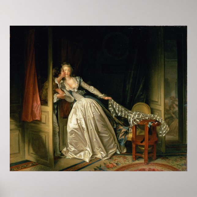 Pôster O Beijo Roubado por Jean-Honoré Fragonard (Frente)
