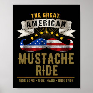 Poster O bigode Americano Viaja 4 De Julho Para O Patriót