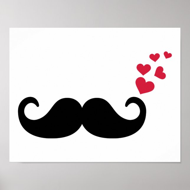 Poster O bigode dos corações vermelhos ama (Frente)