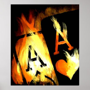 POSTER O BOLSO FLAMEJANTE DO DESIGN ORIGINAL ACES A ARTE