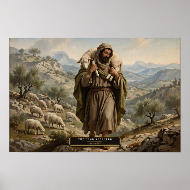 Poster O Bom Pastor — Estilo Da Vinci (Frente)