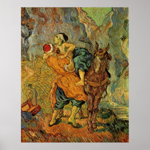 Pôster O bom samaritano após Delacroix por Van Gogh
