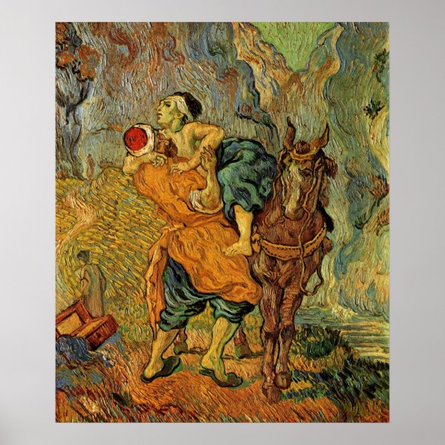 Pôster O Bom Samaritano por Vincent van Gogh (Frente)