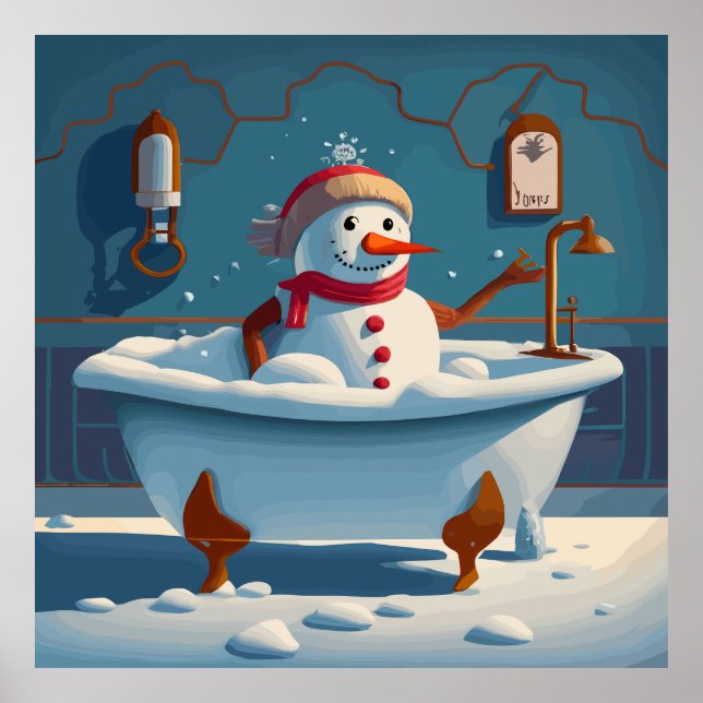 Poster O boneco de neve na Jacuzzi (Frente)