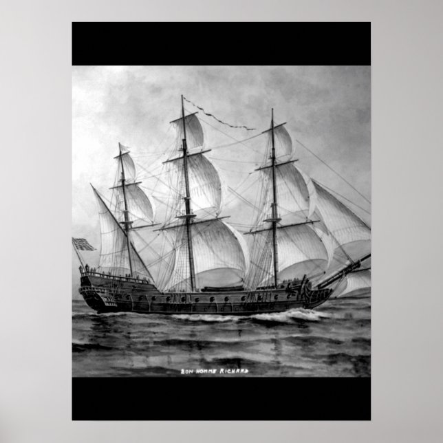 Poster O Bonhomme Richard, Imagem de 1779_War (Frente)