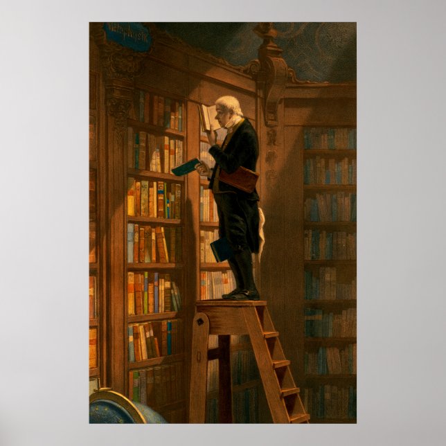 Poster O Bookworm de Carl Spitzweg (Frente)