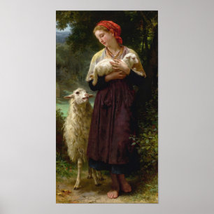 Poster O borrego recém-nascido de William Bouguereau