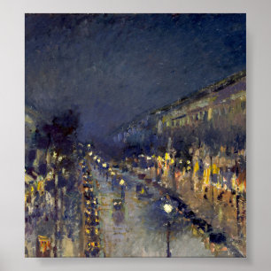 Poster O Boulevard Montmartre à noite