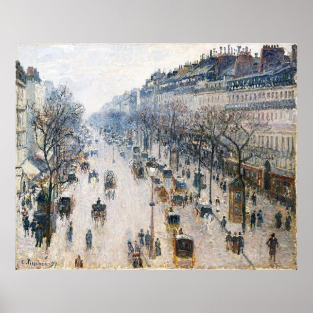 Poster O Boulevard Montmartre de Pissarro (Frente)