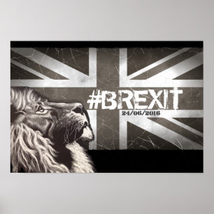 Poster O #Brexit orgulhoso do leão personaliza a data