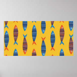 Poster O brilho dobra um padrão perfeito. Mão de mar dese