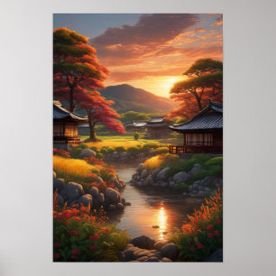 Poster O brilho pacífico do campo japonês