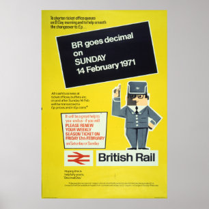 Poster O British Rail é decimal