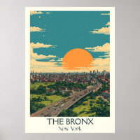 O Bronx New York Vintage Sunset City Viagem Art