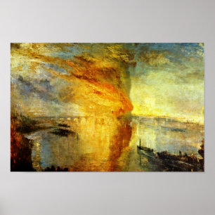 Pôster O Burning das casas do parlamento, a queimadura