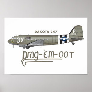 Poster O C47 SKYTRAIN de DAKOTA - ARRASTE-OS OOT