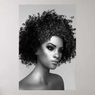 Poster O cabelo 3D do Afro rende