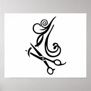 Poster O cabelo scissors o cabeleireiro