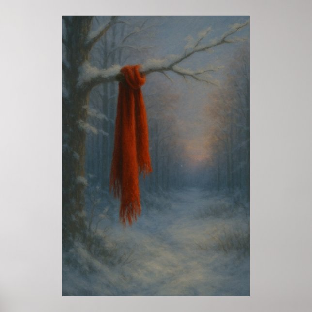 Poster O Cachecol Vermelho – Brilhante Contra a Quietude (Frente)
