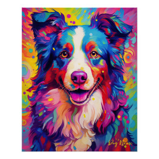 Pôster O Cachorro Collie Fronteira 001 - Zetton Ziana