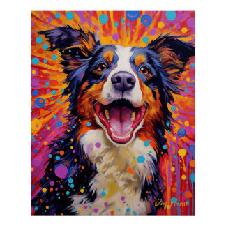 Pôster O Cachorro Collie Fronteiriço 002 - Zetton Ziana